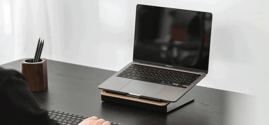 laptop with a stand